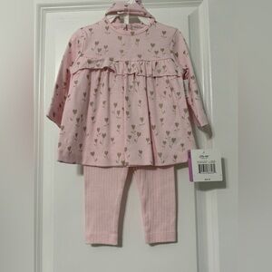 Three Piece Pink and Gold Set